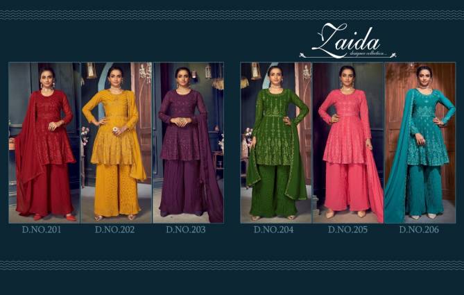 Nazneen Zaida 201 Series Heavy Festive Wear Georgette Designer Salwar Kameez Collection